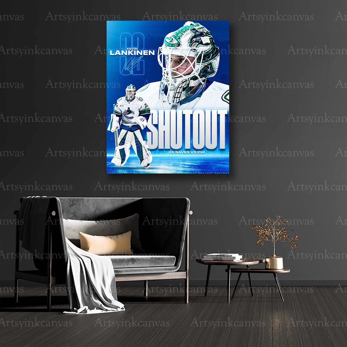 Kevin Lankinen collector hockey canvas art