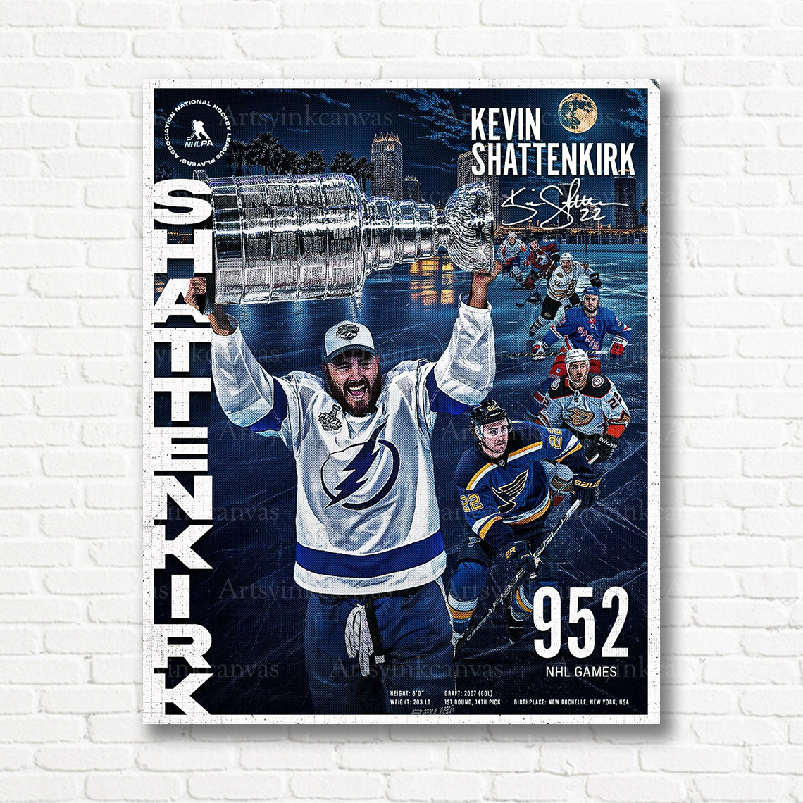 Kevin Shattenkirk NHL career collage canvas print