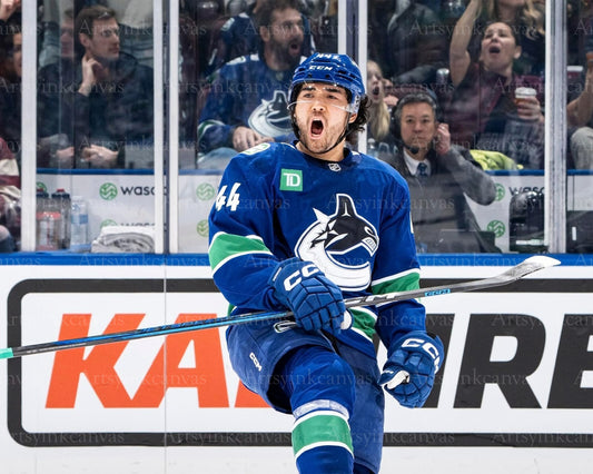 Kiefer Sherwood hat trick December 16 2024 Vancouver Canucks canvas wall art