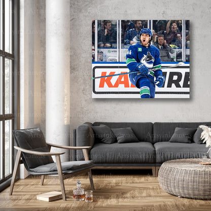 Vancouver Canucks hat trick December 2024 wall decor