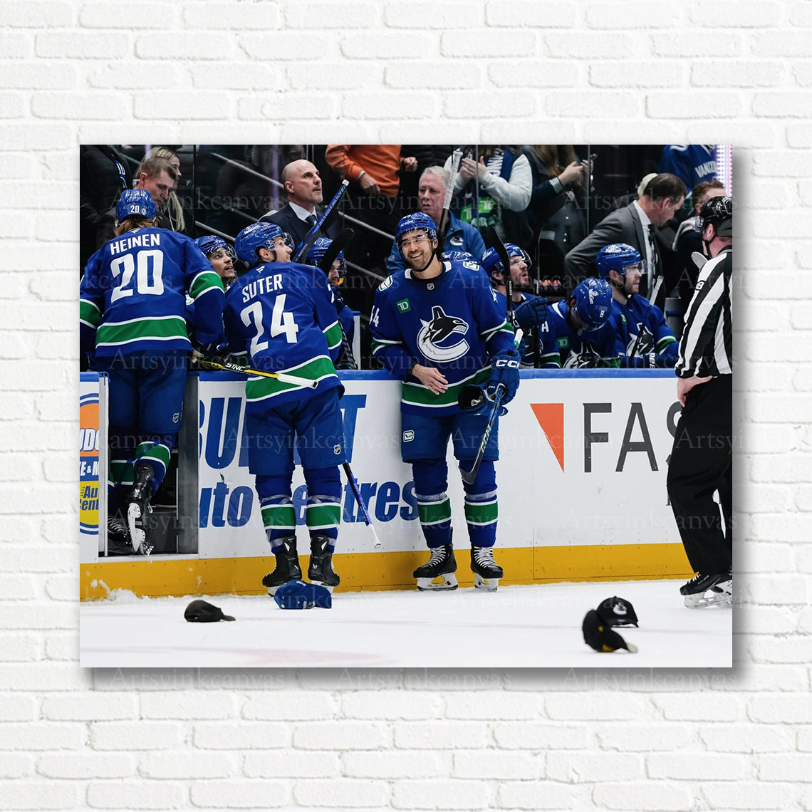 Kiefer Sherwood hat trick Canucks canvas print