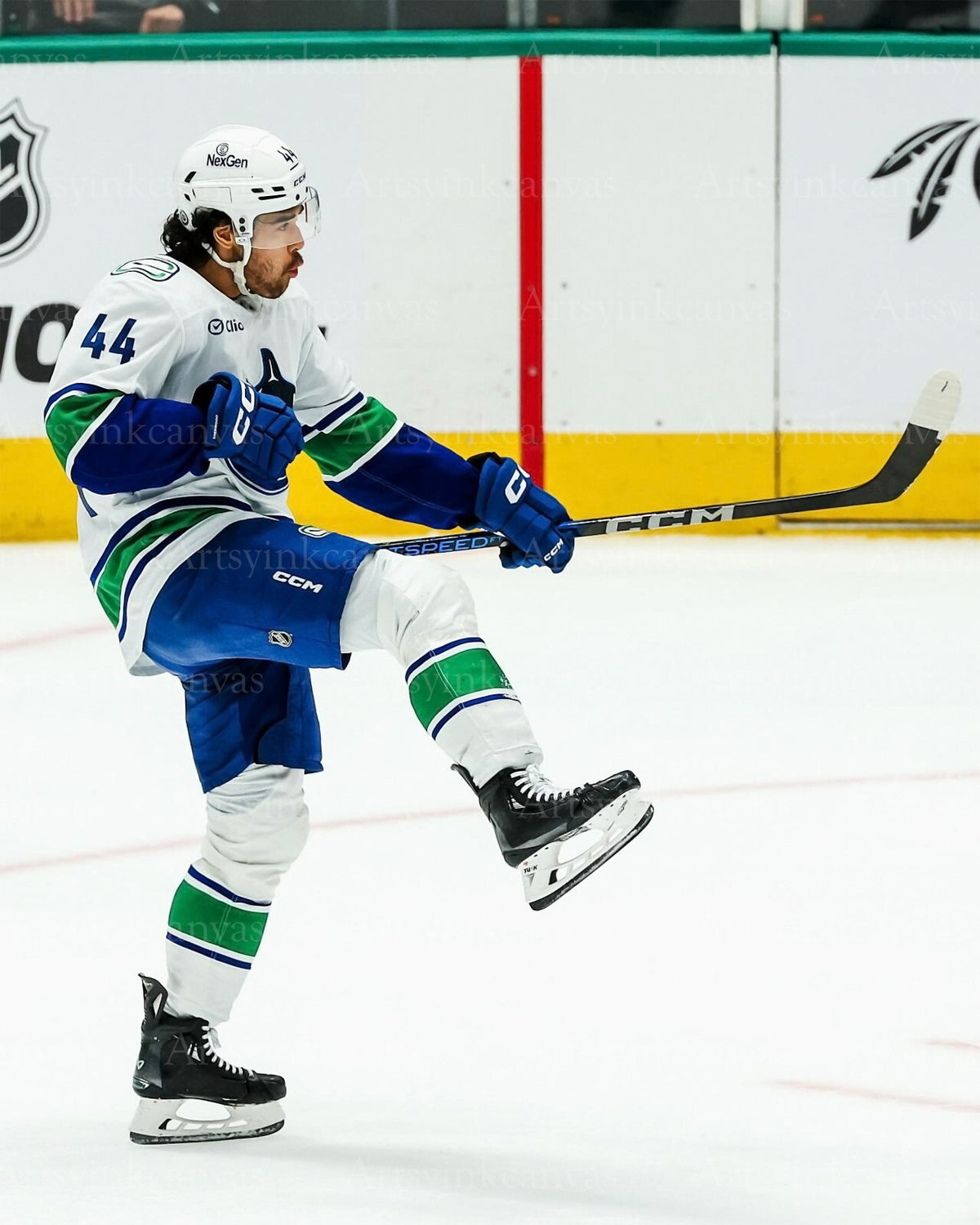 Kiefer Sherwood overtime comeback goal Vancouver Canucks canvas wall art