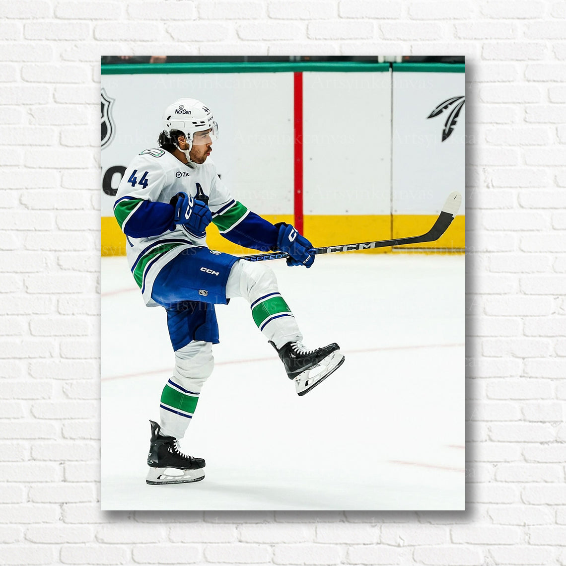 Kiefer Sherwood overtime winner Canucks canvas print