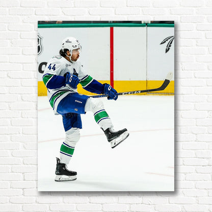 Kiefer Sherwood overtime winner Canucks canvas print