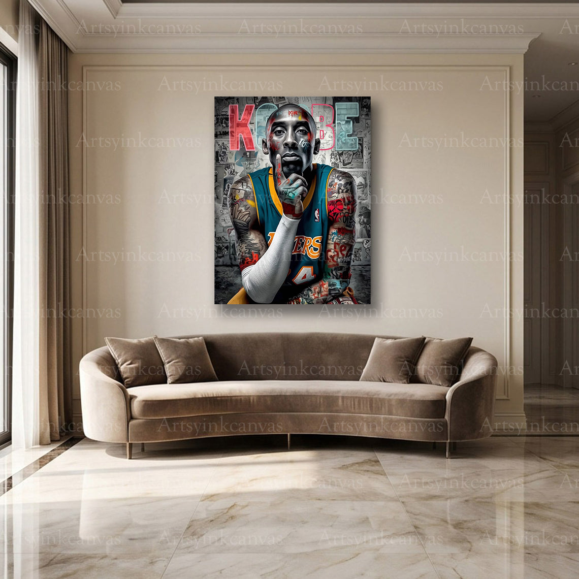 Kobe Bryant Lakers graffiti wall decor