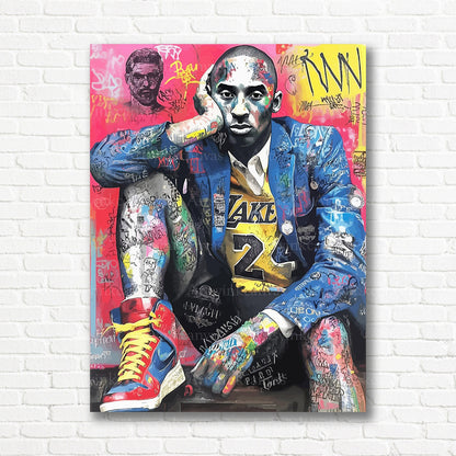 Kobe Bryant basketball graffiti canvas print