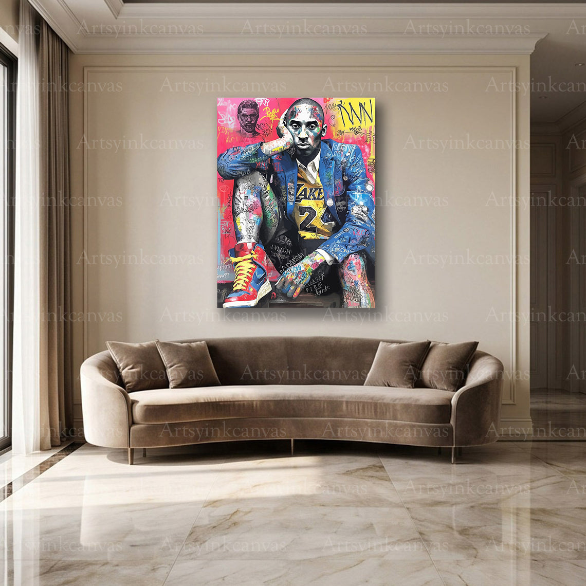 Kobe Bryant Lakers street art wall decor