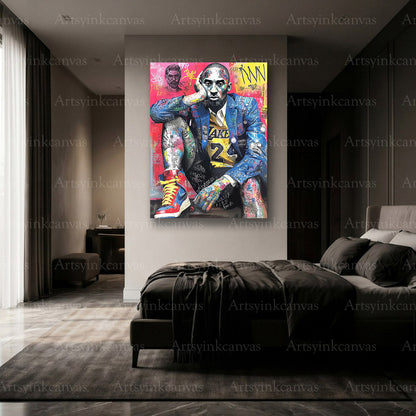 Premium Kobe Bryant graffiti basketball wall art