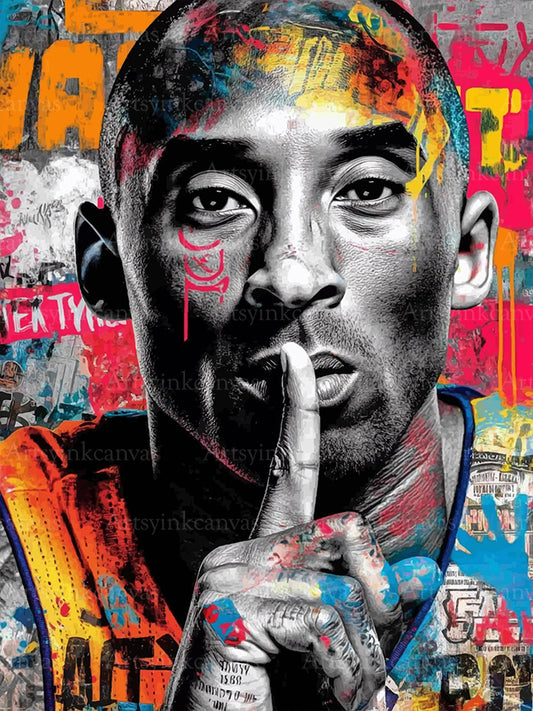Kobe Bryant Silence of Victory graffiti canvas wall art