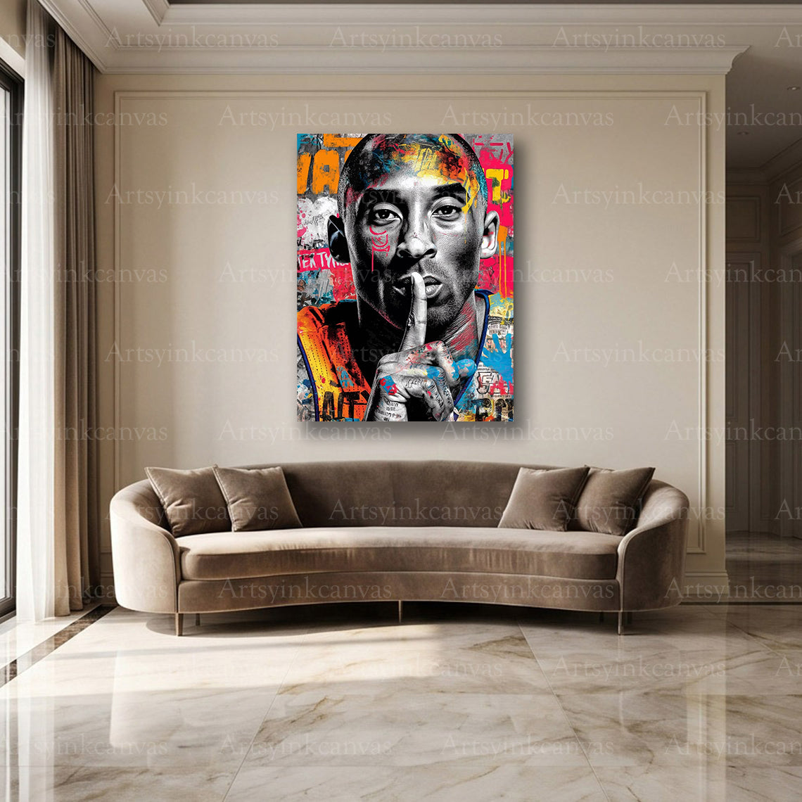 Kobe Bryant Lakers inspired canvas artwork