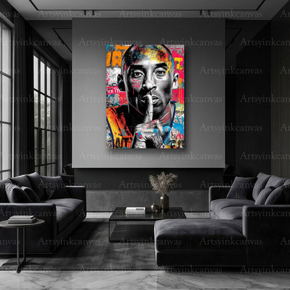 Kobe Bryant focused victory themed wall art