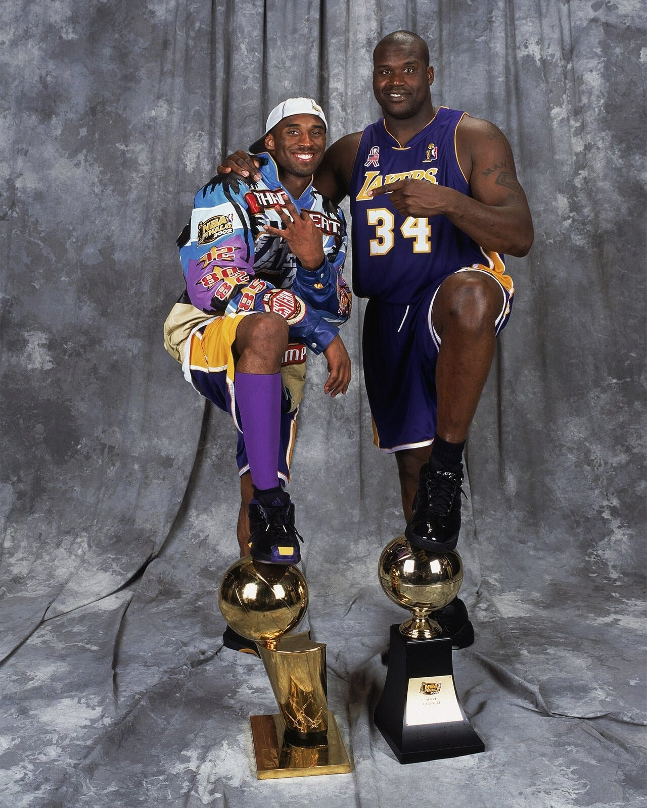 Kobe Bryant and Shaquille O'Neal champions canvas wall art