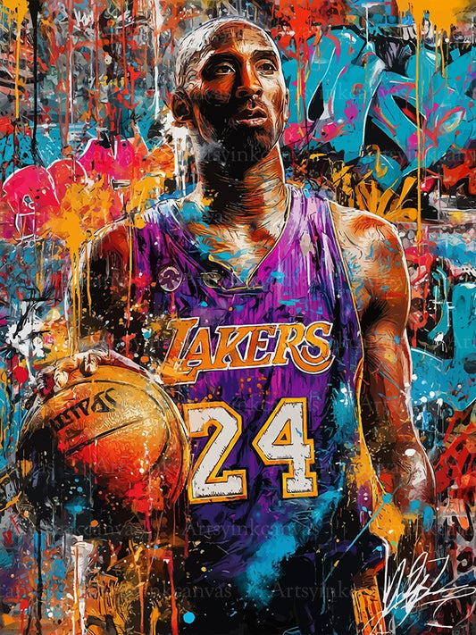 Kobe Bryant graffiti canvas wall art