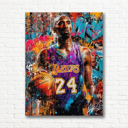 Kobe Bryant Lakers graffiti canvas print