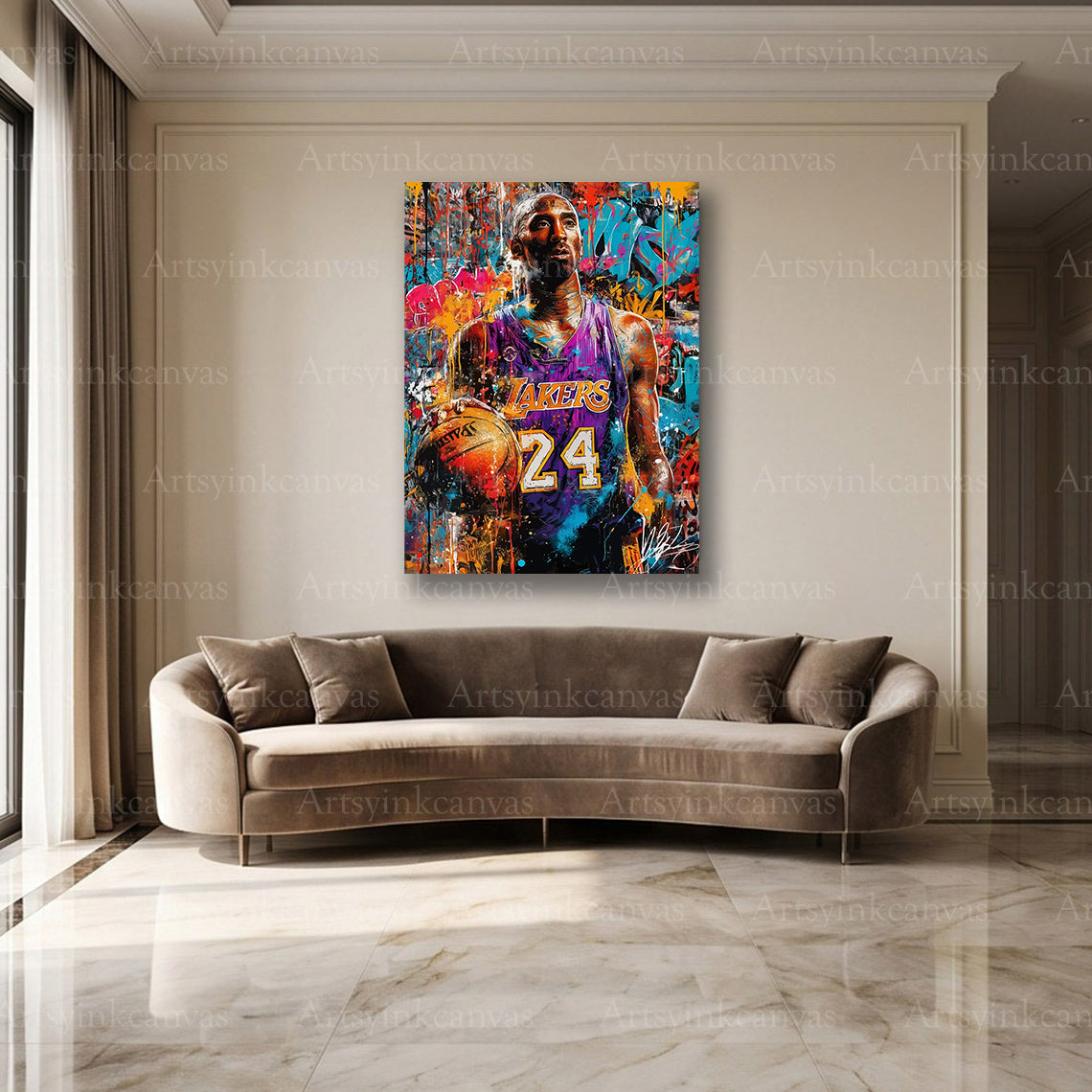 Kobe Bryant basketball street art wall decor