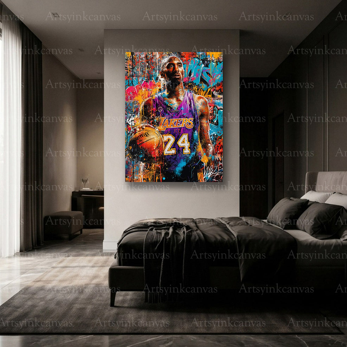 Premium Kobe Bryant graffiti wall art