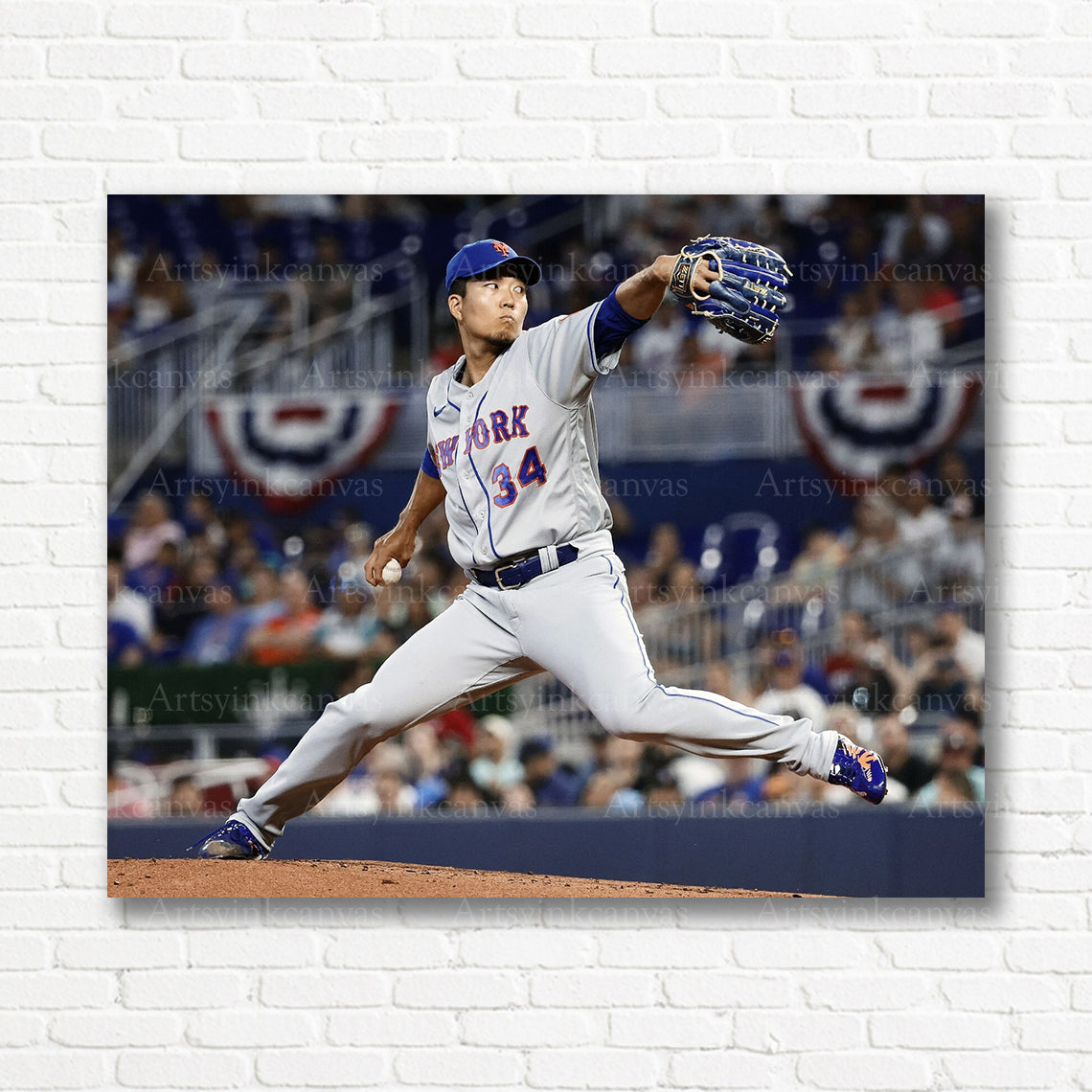Kodai Senga Mets pitching canvas print