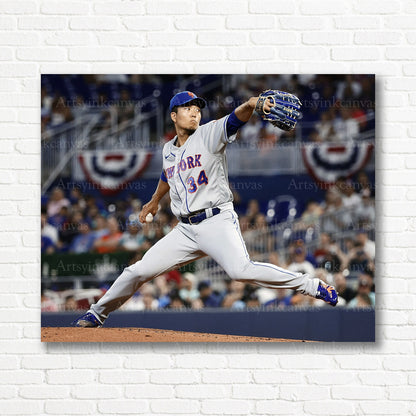 Kodai Senga Mets pitching canvas print