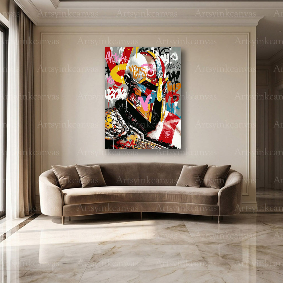 Kratos warrior gaming wall decor artwork