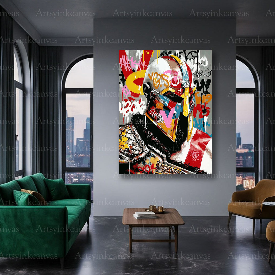 God of War Kratos urban graffiti wall art