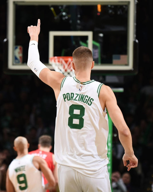 Kristaps Porziņģis calling for ball Boston Celtics canvas wall art