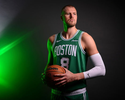 Kristaps Porziņģis media day shoot Boston Celtics canvas wall art