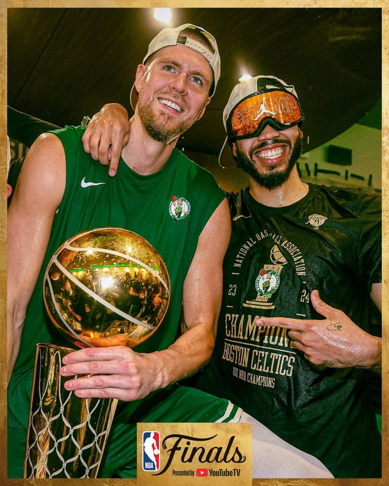 Kristaps Porziņģis and Jayson Tatum Boston Celtics canvas wall art