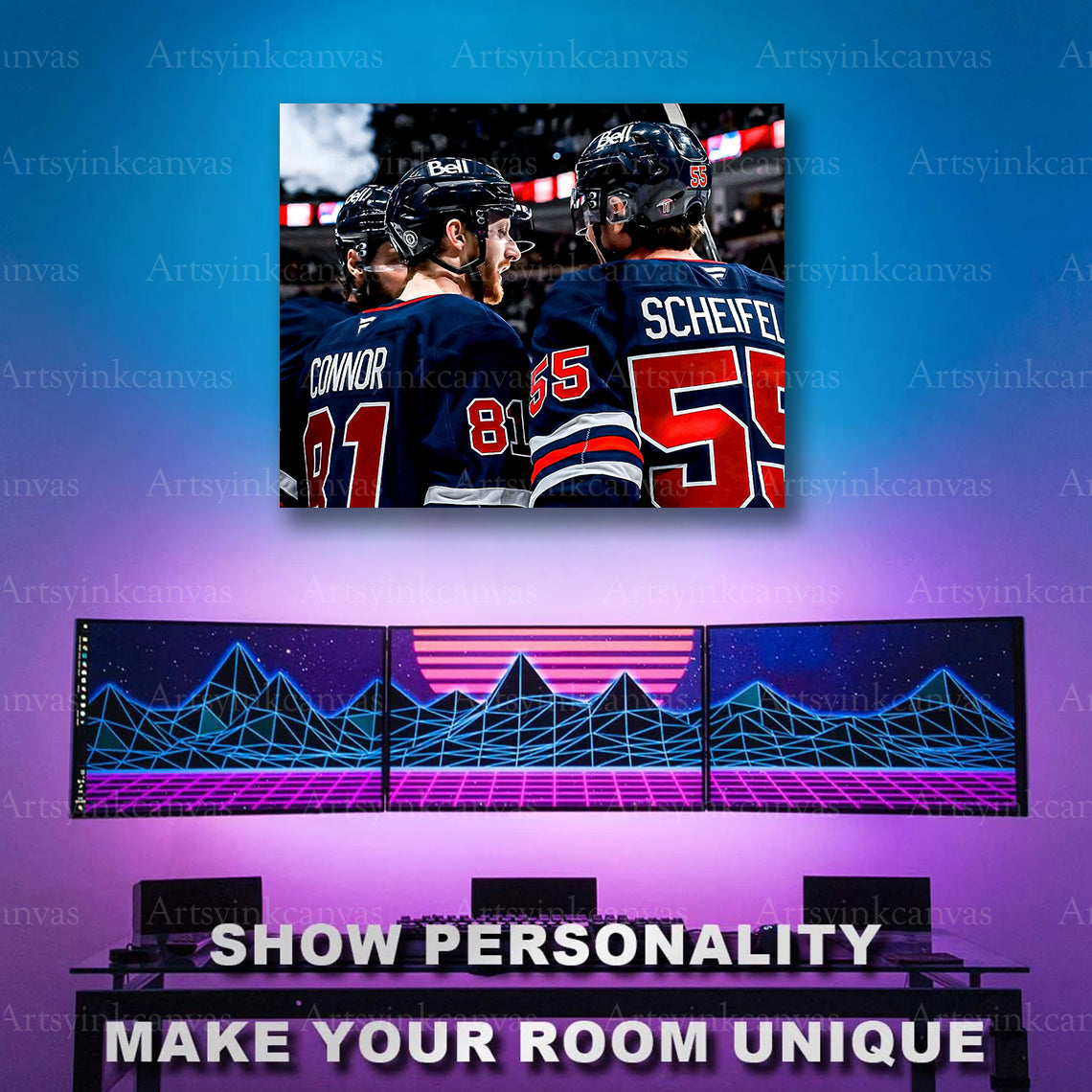 Kyle Connor Mark Scheifele NHL celebration artwork