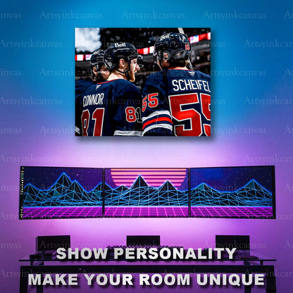 Kyle Connor Mark Scheifele NHL celebration artwork