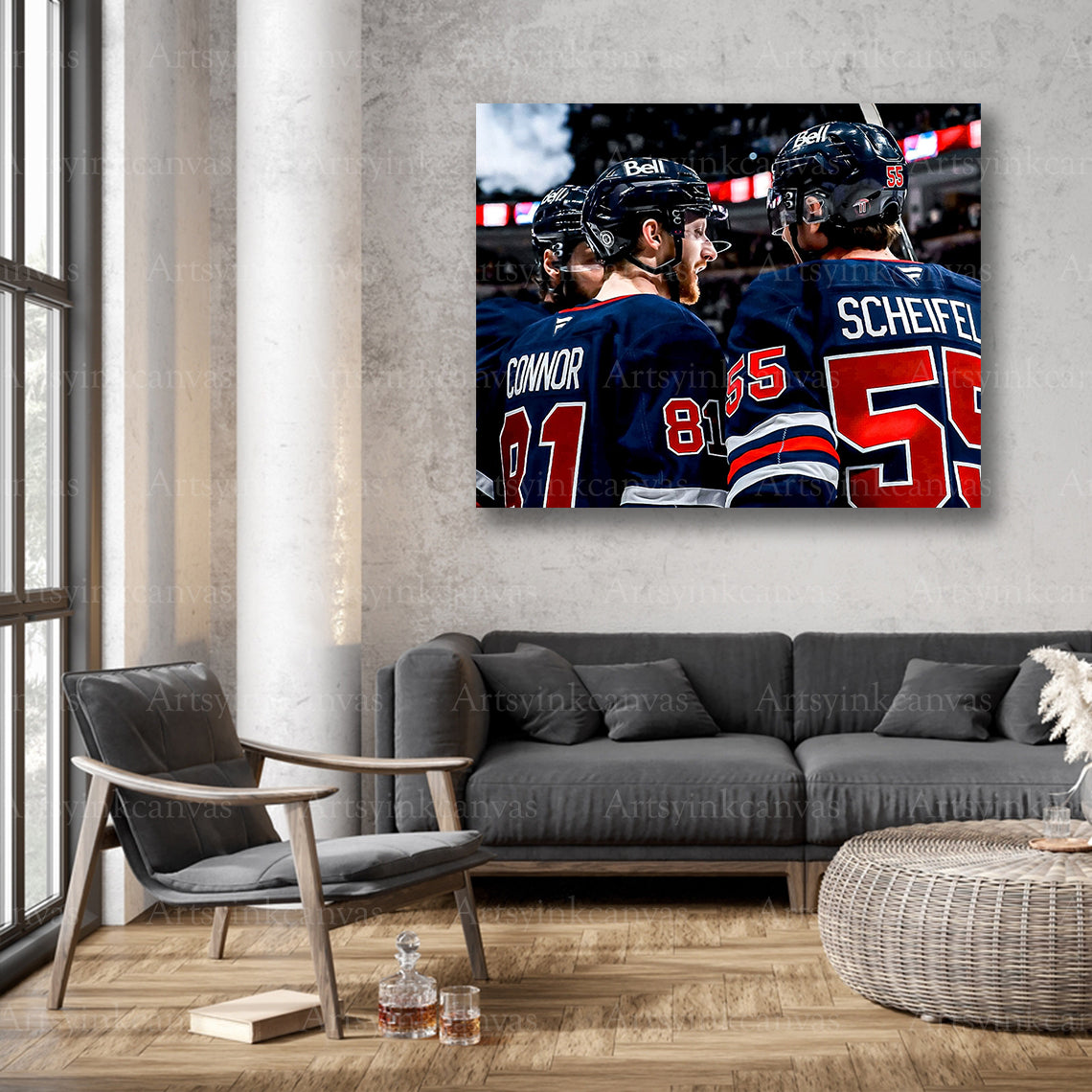Winnipeg Jets hockey duo wall decor