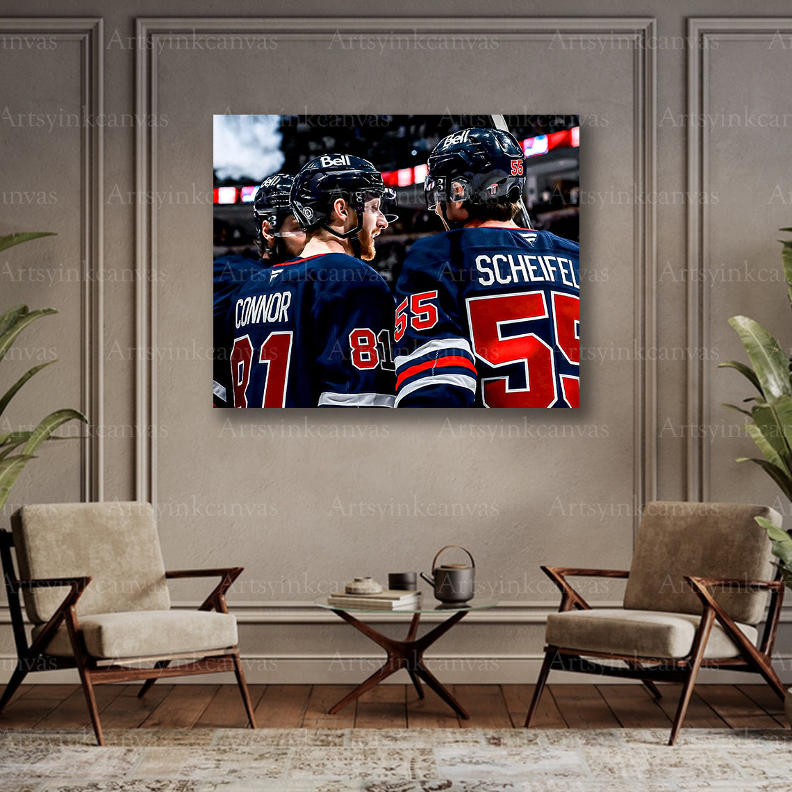 Kyle Connor and Mark Scheifele collector canvas art