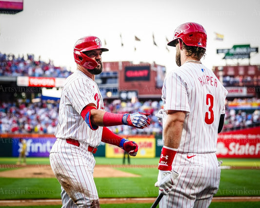 Kyle Schwarber and Bryce Harper canvas wall art