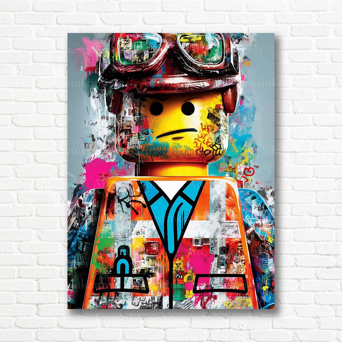 LEGO Architect brick-inspired wall decor