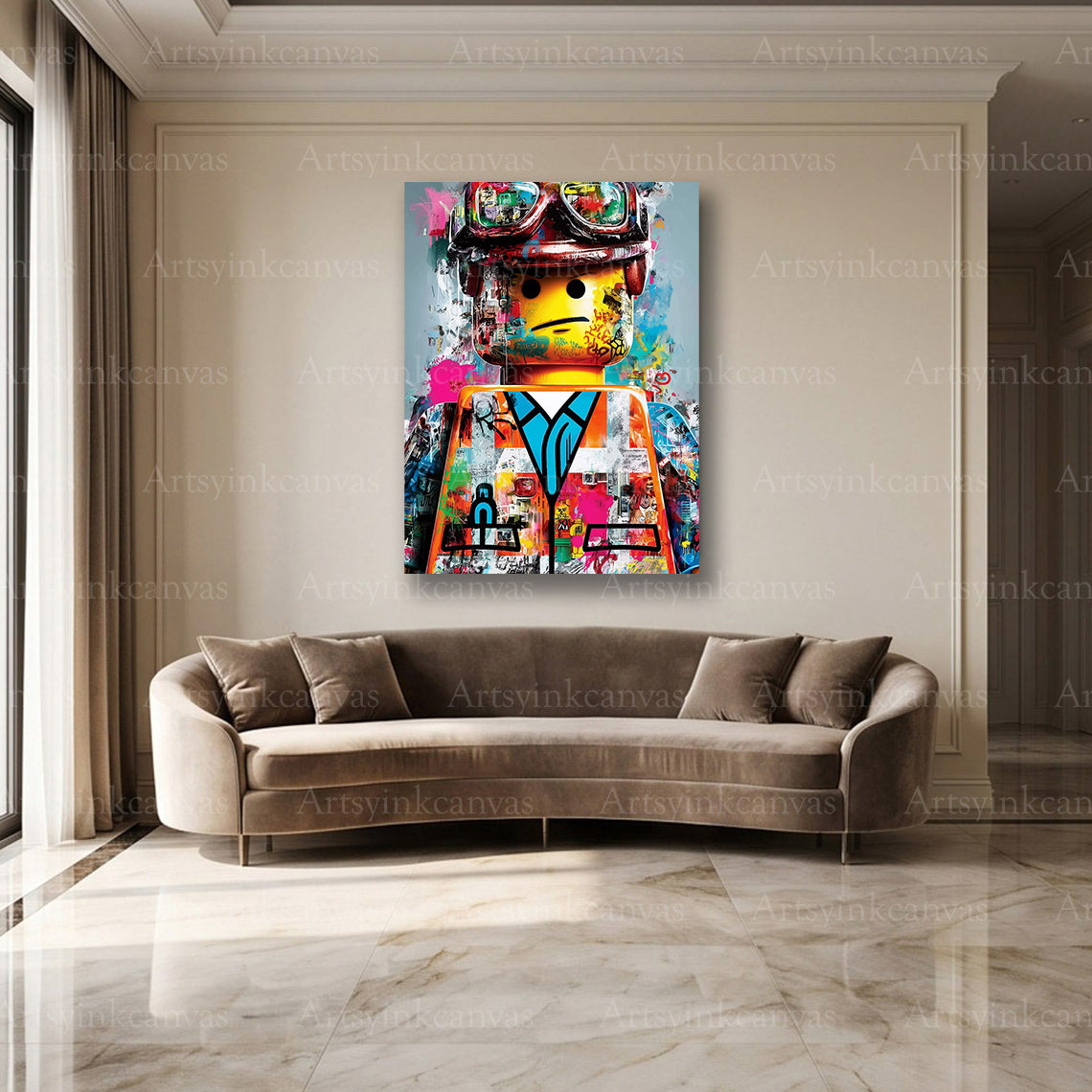 Creative LEGO building canvas artwork