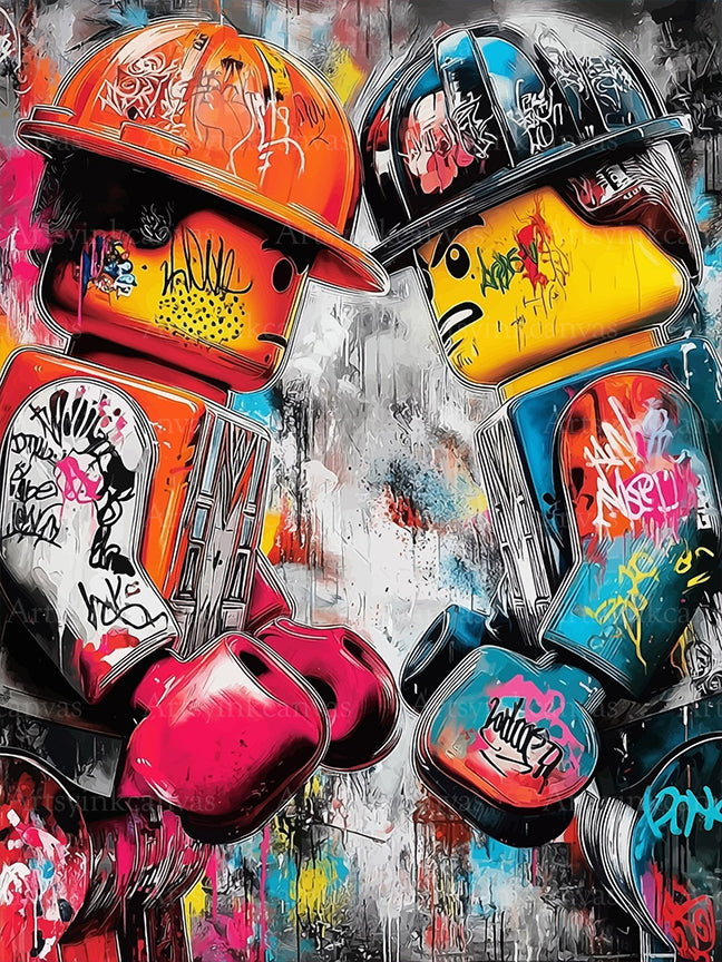 LEGO City Heroes graffiti canvas wall art