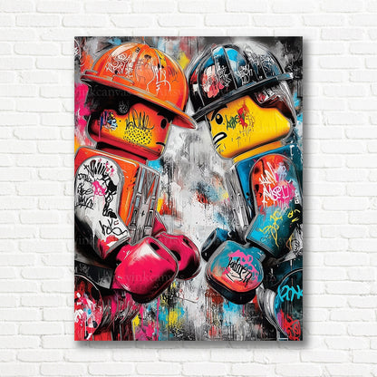 LEGO City Heroes colorful graffiti canvas print