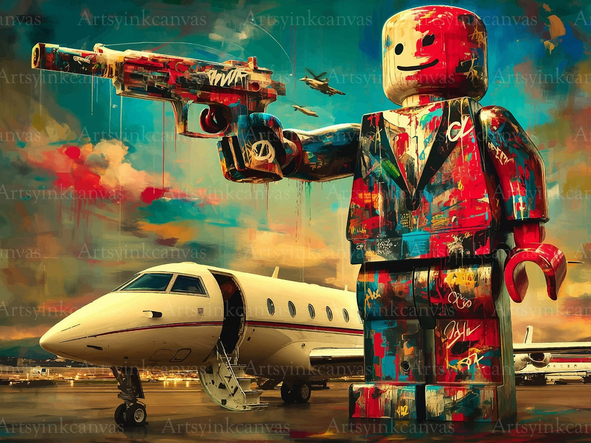 LEGO The Weight of Victory graffiti canvas wall art