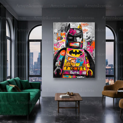 LEGO Batman colorful superhero canvas art
