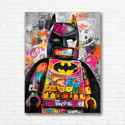 LEGO Batman pop art graffiti canvas print