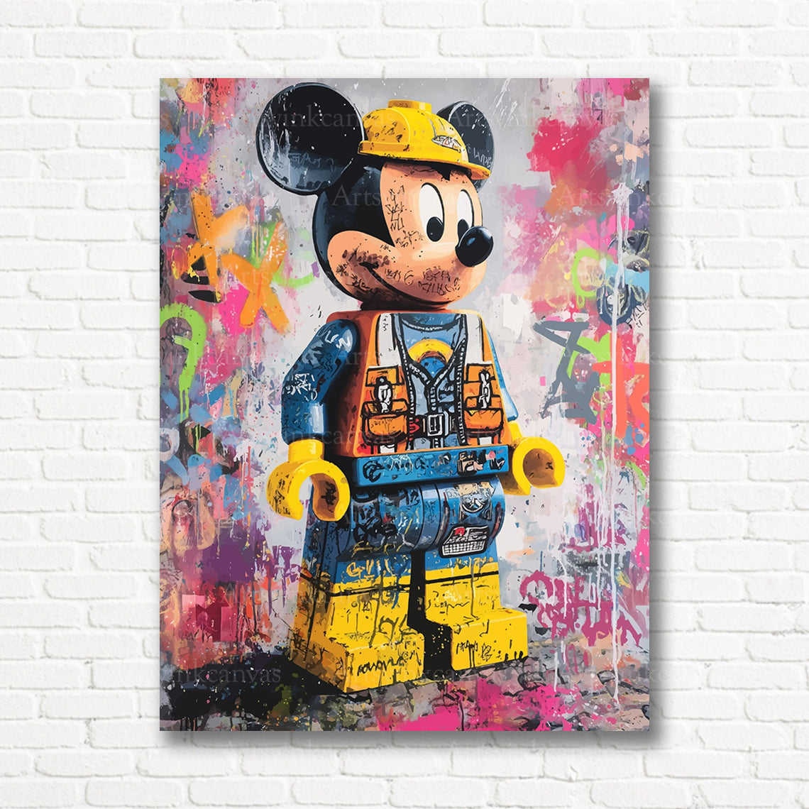 LEGO Mickey Mouse urban graffiti canvas print