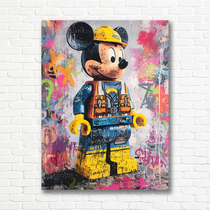 LEGO Mickey Mouse urban graffiti canvas print