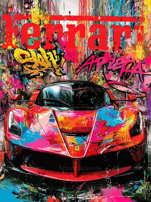 LaFerrari graffiti canvas wall art