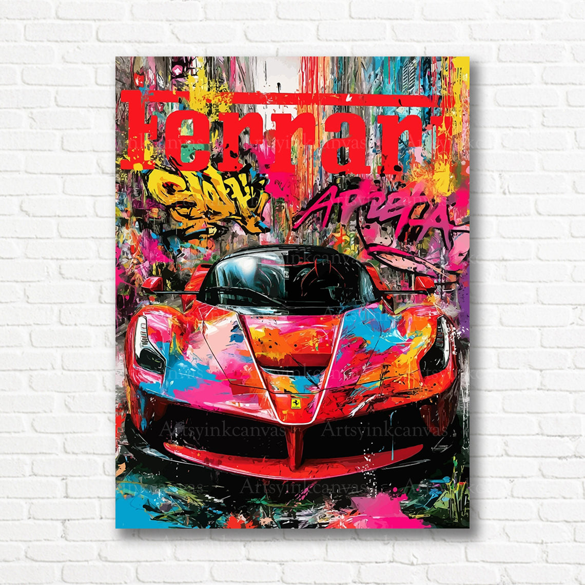 Ferrari LaFerrari graffiti canvas print