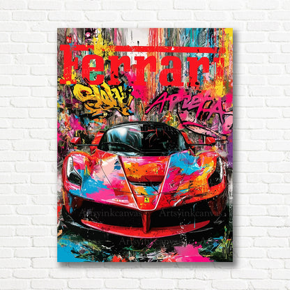 Ferrari LaFerrari graffiti canvas print