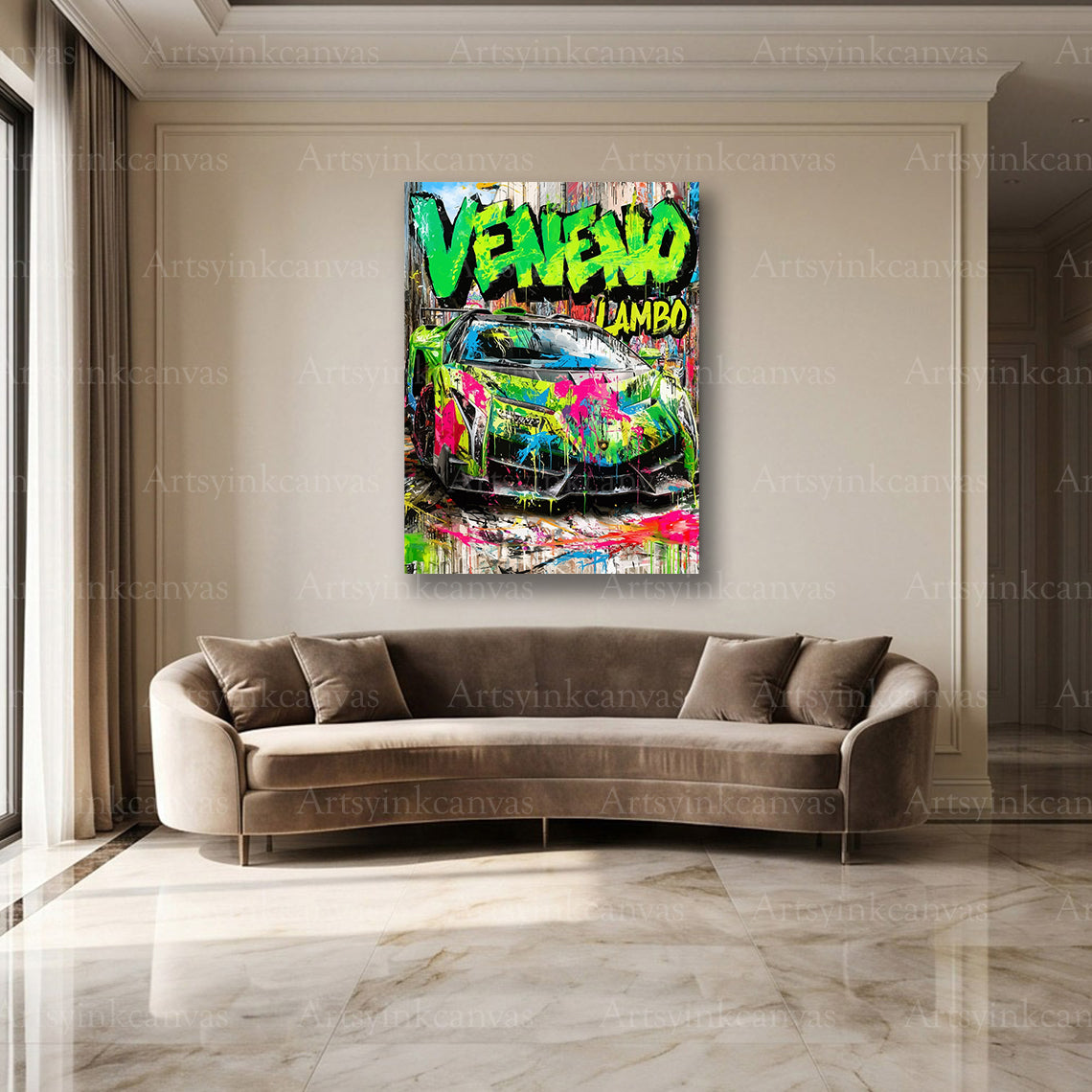 Lamborghini Veneno supercar street art