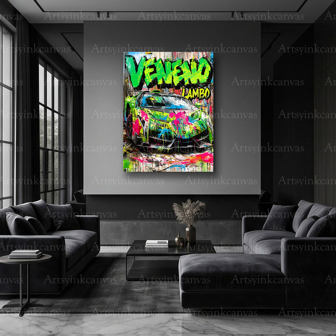 Lamborghini Veneno exotic car wall decor