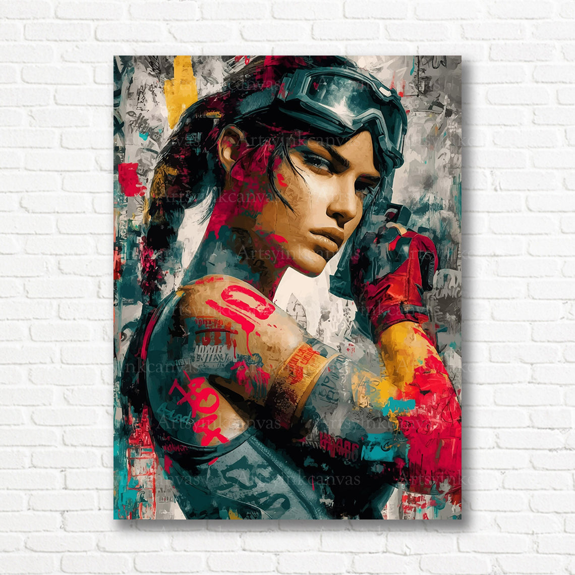 Lara Croft Tomb Raider graffiti canvas print