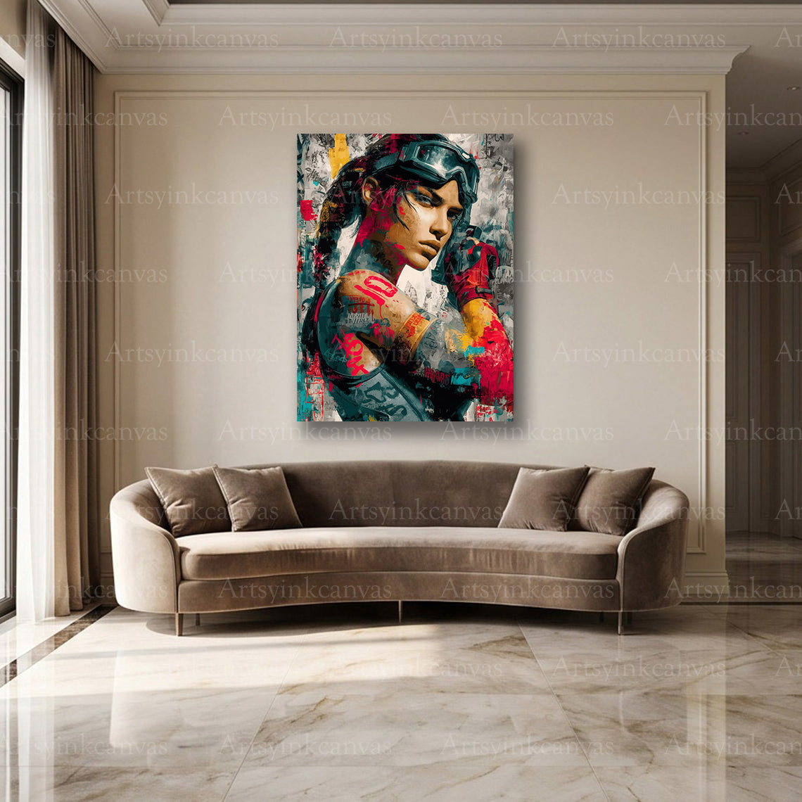 Lara Croft gaming street art wall decor