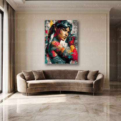 Lara Croft gaming street art wall decor
