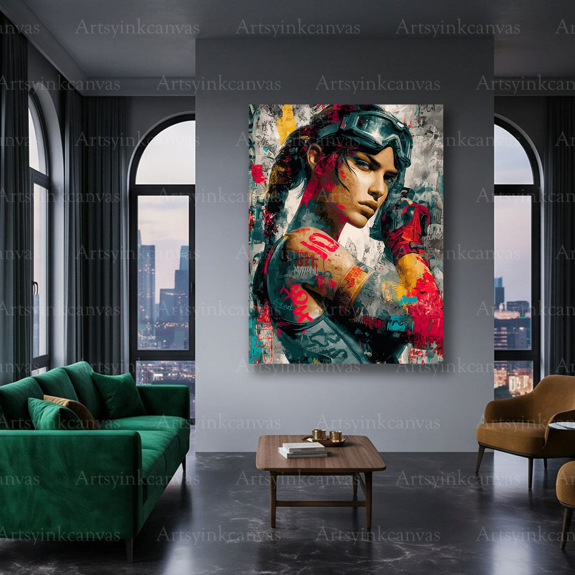 Lara Croft video game character canvas art